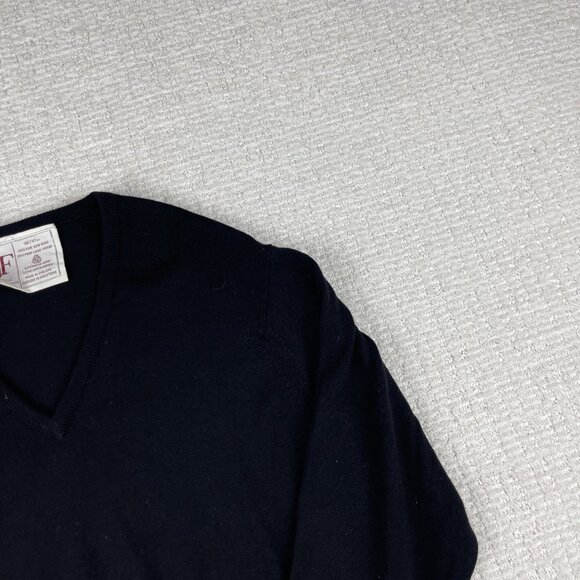 VTG Black Wool V-neck Pullover Sweater Jack Fraser Men 38  97cm Made in England - Picture 2 of 16